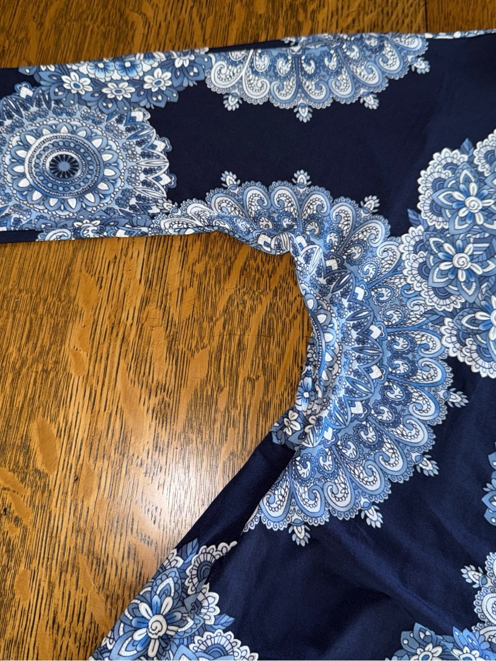 Robbie Bee Light Blue and Navy Floral Accent Dress - Picture 5 of 16